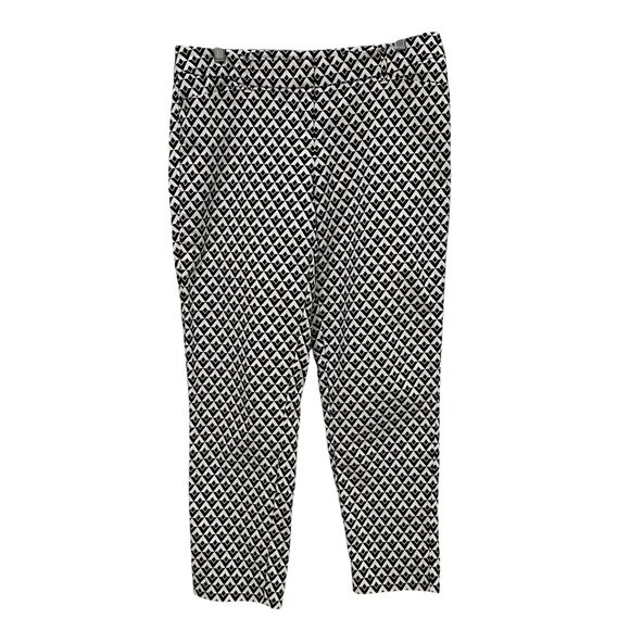 White House Black Market Slim Ankle Pants 6R Geometric Preppy Mod Career Stretch - Picture 7 of 8